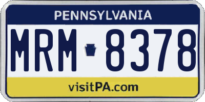 PA license plate MRM8378