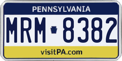 PA license plate MRM8382
