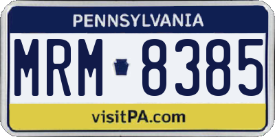 PA license plate MRM8385