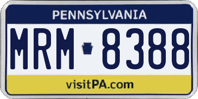 PA license plate MRM8388