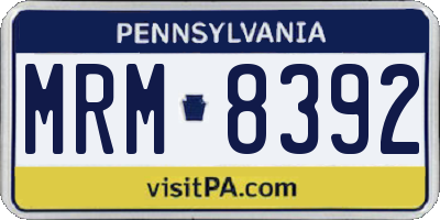 PA license plate MRM8392