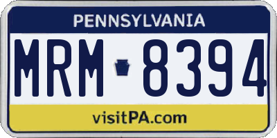 PA license plate MRM8394