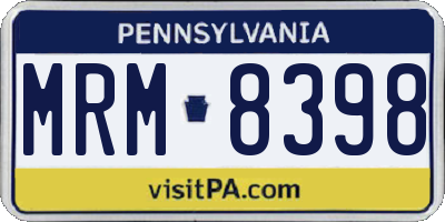 PA license plate MRM8398