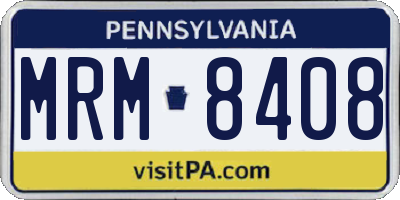 PA license plate MRM8408