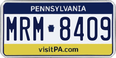 PA license plate MRM8409
