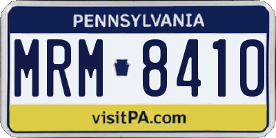 PA license plate MRM8410