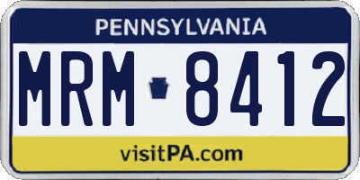 PA license plate MRM8412
