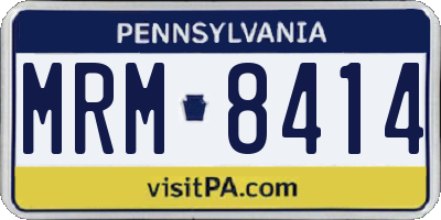 PA license plate MRM8414