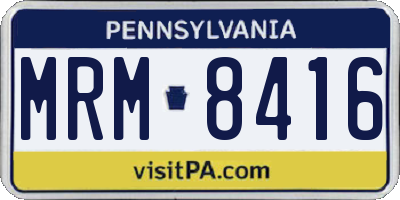 PA license plate MRM8416