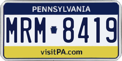 PA license plate MRM8419