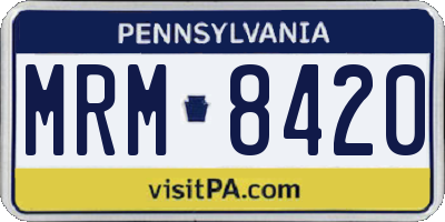 PA license plate MRM8420