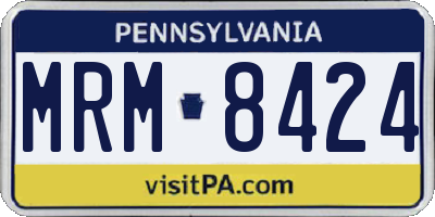 PA license plate MRM8424