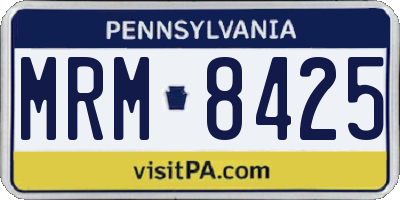 PA license plate MRM8425