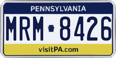 PA license plate MRM8426