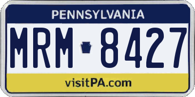 PA license plate MRM8427