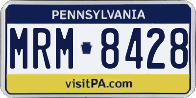 PA license plate MRM8428