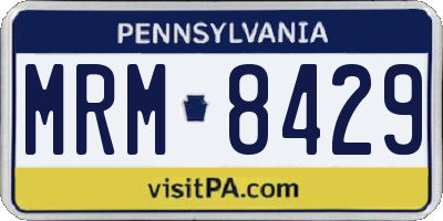 PA license plate MRM8429