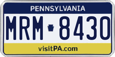 PA license plate MRM8430