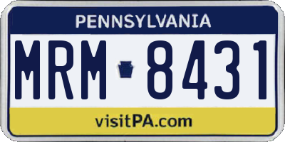 PA license plate MRM8431