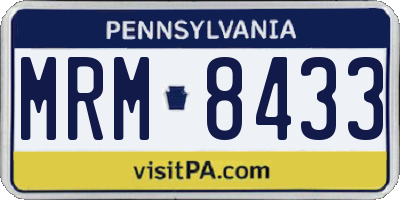 PA license plate MRM8433