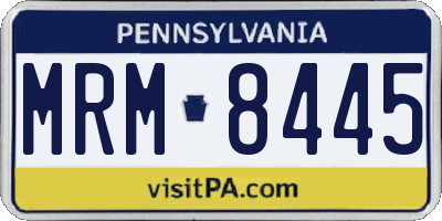 PA license plate MRM8445