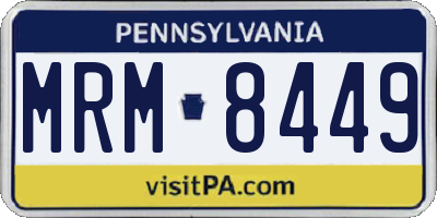 PA license plate MRM8449