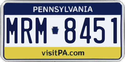 PA license plate MRM8451
