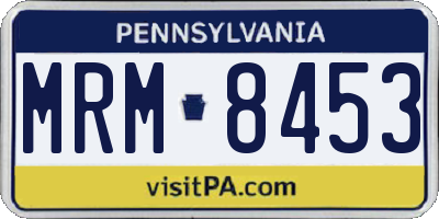 PA license plate MRM8453