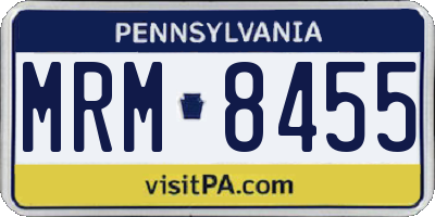 PA license plate MRM8455