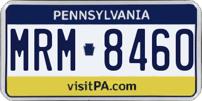 PA license plate MRM8460
