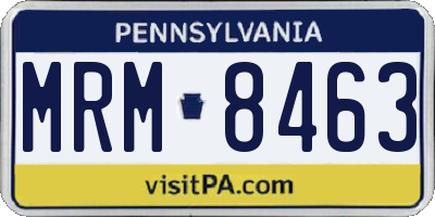 PA license plate MRM8463