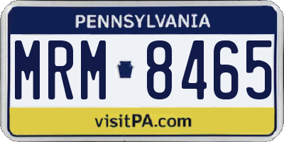 PA license plate MRM8465
