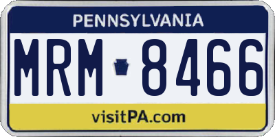 PA license plate MRM8466