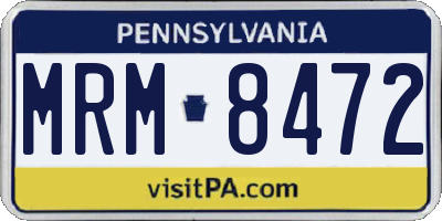 PA license plate MRM8472