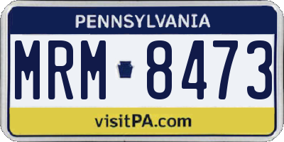PA license plate MRM8473