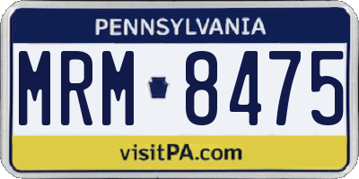 PA license plate MRM8475