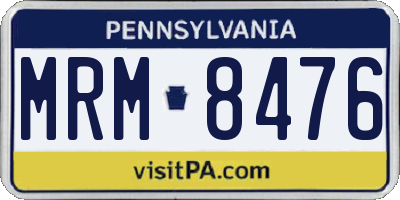 PA license plate MRM8476