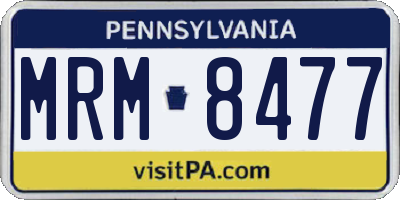 PA license plate MRM8477