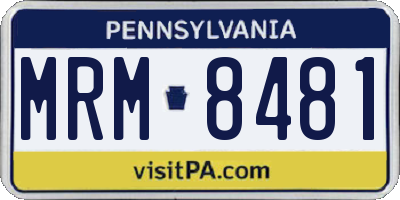 PA license plate MRM8481
