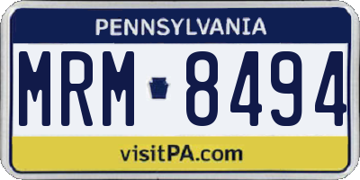 PA license plate MRM8494