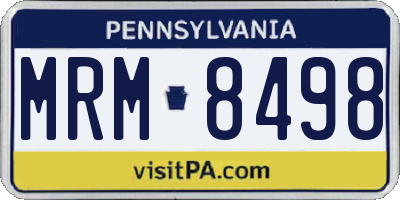 PA license plate MRM8498