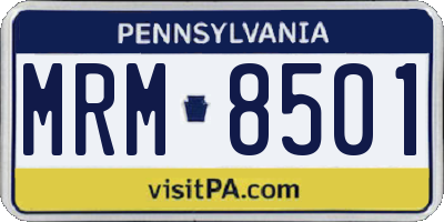 PA license plate MRM8501
