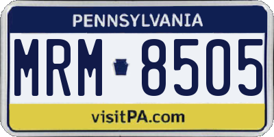 PA license plate MRM8505