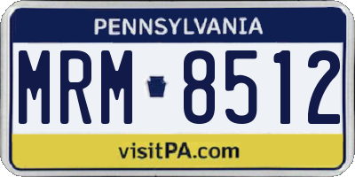 PA license plate MRM8512