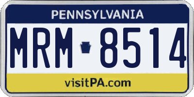 PA license plate MRM8514