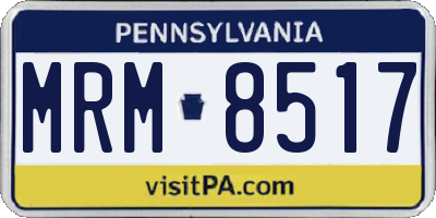 PA license plate MRM8517