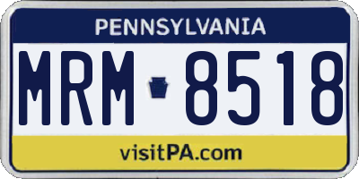 PA license plate MRM8518