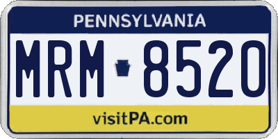PA license plate MRM8520
