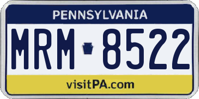 PA license plate MRM8522