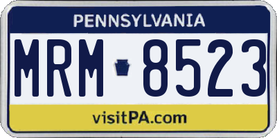 PA license plate MRM8523